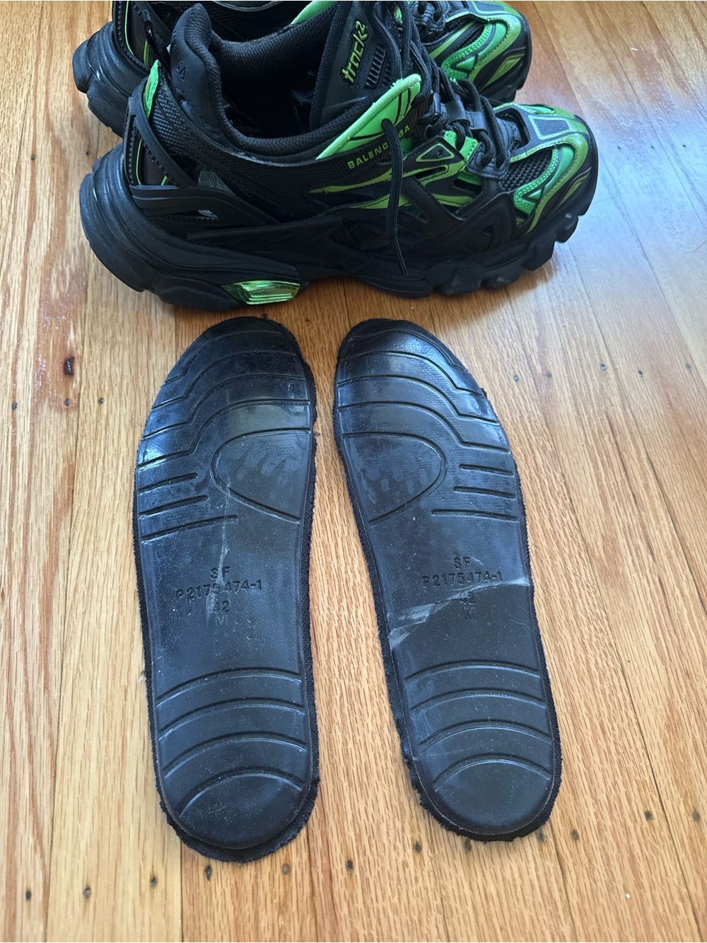 Balenciaga Track 2 Black & Neon Green Men's - Picture 5 of 9